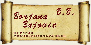 Borjana Bajović vizit kartica